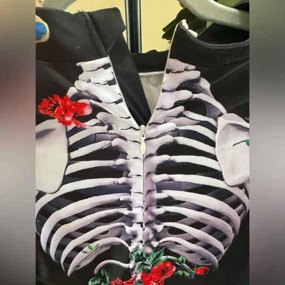 Boys Girls Halloween Jumpsuit Bodysuit 3D Graphic Skull Skeleton kids 9-12 yrs - Picture 12 of 13
